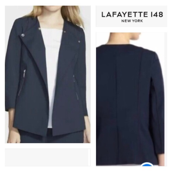 Lafayette 148 Dayle Double Breasted Snap Closure Jacket Sz 8 - Picture 4 of 10